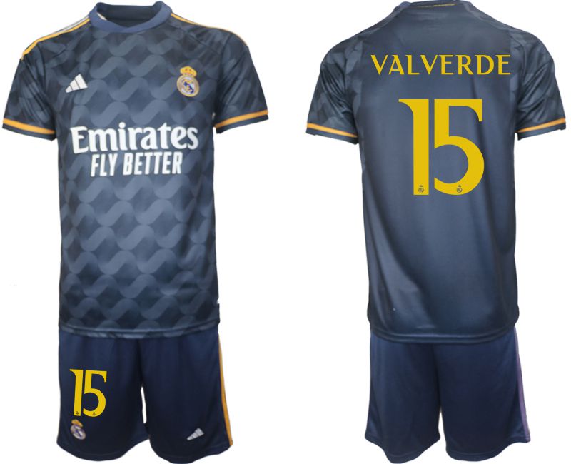 Men 2023-2024 Club Real Madrid away blue #15 Soccer Jersey